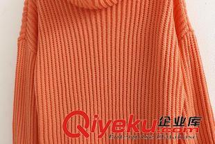 毛衣 歐洲站韓國代購AA高領大毛衣寬松大版套頭加厚針織毛衣女廠家批發(fā)原始圖片2