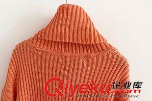 毛衣 歐洲站韓國代購AA高領大毛衣寬松大版套頭加厚針織毛衣女廠家批發(fā)原始圖片3