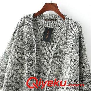 毛衣 FH2015秋冬新款學(xué)院風(fēng)百搭麻花口袋開衫中長款長袖毛衣外套針織衫原始圖片2