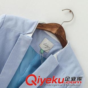 西装/西服 欧洲站2015秋季新款欧美LIL*七分袖棉麻西服时尚修身外套西装女装