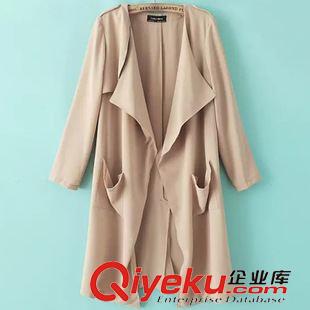 風衣 LLMY毛呢外套秋冬中長款毛呢修身韓版呢子大衣女寶藍外套2015新款