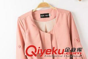 風衣 SB2015秋季新款中長款風衣糖果色外套 歐美風時尚氣質修身風衣原始圖片2