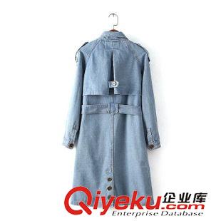 風衣 BC秋冬新品時尚dp女裝高品質(zhì)寬松大碼中長款牛仔風衣休閑外套潮原始圖片2