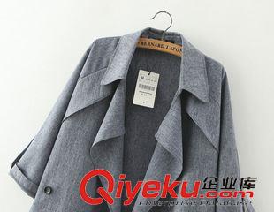 風(fēng)衣 YF春秋新品時(shí)尚韓版女裝寬松中長款薄款風(fēng)衣大碼寬松休閑外套百搭原始圖片3