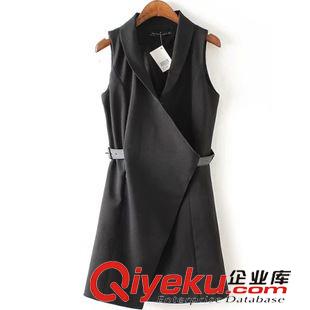 馬夾/馬甲 F-QQ15秋季新款歐美dp復古流蘇針織長款馬甲寬松無袖外套上衣潮