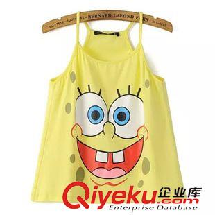 小背心/小吊帶 歐美風 2015夏季新款專柜品質彩色刺繡無袖圓領飄逸雪紡衫女上衣