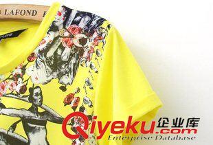 T恤/打底衫 歐洲站新品2014夏季人魚公主印花短袖T恤時尚百搭上衣套頭衫女裝原始圖片2