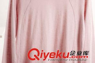 T恤/打底衫 韓國(guó)代購(gòu)純色大版長(zhǎng)袖T恤寬松中長(zhǎng)款蝙蝠衫BF風(fēng)打底衫上衣女秋裝原始圖片3