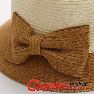 帽子 JN日單遮陽(yáng)帽子夏天時(shí)尚大檐草帽女士沙灘帽蝴蝶結(jié)涼帽防曬太陽(yáng)帽原始圖片3