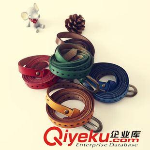 皮帶 JN時(shí)尚簡(jiǎn)約百搭復(fù)古zp棕色細(xì)皮帶女士連衣裙裝飾牛皮細(xì)腰帶夏