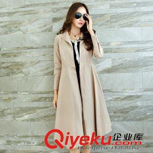 風(fēng)衣 2015秋裝新款百搭女式系帶風(fēng)衣中長(zhǎng)款韓版修身顯瘦休閑外套女裝原始圖片2