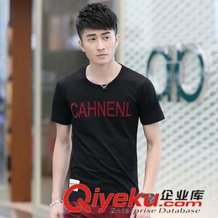 ◆短T 15夏裝男式圓領(lǐng)短袖男裝510批發(fā)招代理男士純棉T恤修身字母印花款原始圖片3
