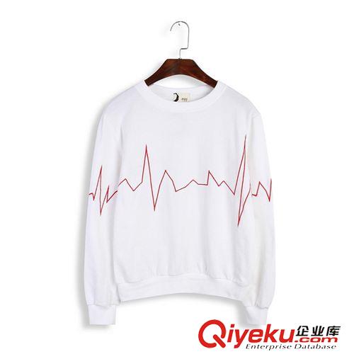 長袖 新款韓國ulzzan心電圖寬松時尚百搭衛衣