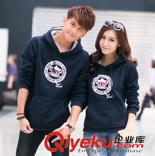2號新款情侶裝 情侶裝 2014新款韓版秋冬抓絨男女眼鏡衛衣休閑連帽情侶衛衣