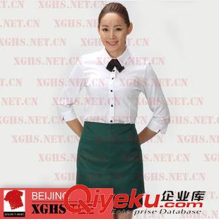 服務員圍裙 【北京新光紅裳】定做餐廳服務員半身系帶圍裙 紅色 雙口袋圍裙原始圖片2