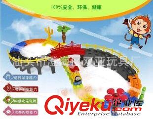 積木/自裝 新品爆款啟蒙益智積木小火車 兒童玩具早教塑料拼裝軌道 電動(dòng)玩具原始圖片2