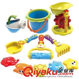 沙灘玩具 新品益之寶奇趣沙灘樂園 沙灘桶 灑水壺 沙漏 動物模具11件套原始圖片3