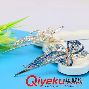 10月23號新品 韓版水晶發(fā)飾 合金鑲鉆發(fā)夾 盤發(fā)鴨嘴夾 義烏十元地攤貨源批發(fā)