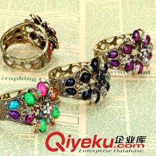 10月19號(hào)新品 復(fù)古民族風(fēng)寬手鐲 彩鉆百搭手鐲 十元店貨源義烏精品首飾批發(fā)原始圖片2