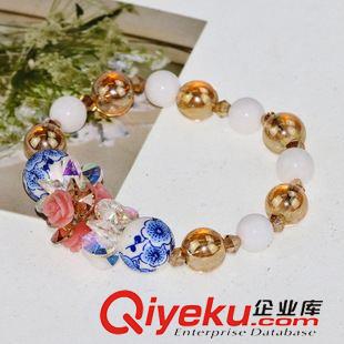 10月19號(hào)新品 新款青花瓷玫瑰花水晶手鏈飾品首飾義烏十元店精品貨源批發(fā)原始圖片3