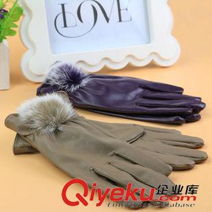 10月5號新品 新款韓版毛絨球女士手套 冬季戶外騎行PU皮保暖手套 十元店貨源原始圖片3