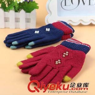 10月4號(hào)新品 廠家直銷觸屏針織手套 冬季保暖女士手套 10元店貨源百貨義烏批發(fā)原始圖片3