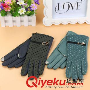 10月3號新品 新款女士不倒絨觸屏手套 冬季包指可愛點(diǎn)點(diǎn)手套 10元店貨源百貨原始圖片3