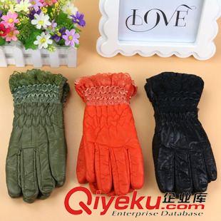 10月3號新品 秋冬熱賣蕾絲邊加厚手套 新款防風保暖女士戶外手套 10元店貨源原始圖片2