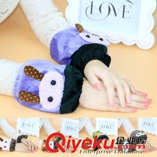 手套 新款女士皮面棉手套 AB面扭扣蕾絲花邊防滑觸屏手套 義烏批發(fā)