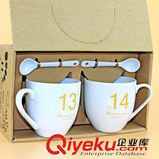 水杯 創(chuàng)意1314陶瓷杯 韓版情侶對(duì)杯 十元精品店貨源 義烏地?cái)偘儇浥l(fā)