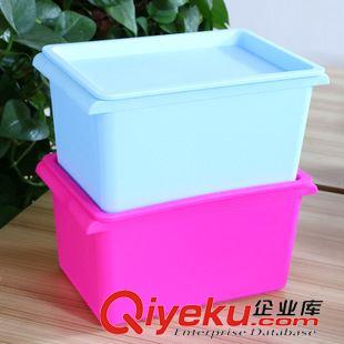 收納用品 廠家直銷彩色收納箱塑料儲物箱帶蓋收納盒十元店貨源義烏百貨批發原始圖片2