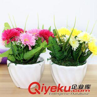 家居擺件 /裝飾用品 淘寶熱賣白色陶瓷盆花 布藝仿真花 家居工藝品擺件 義烏百貨批發(fā)原始圖片2