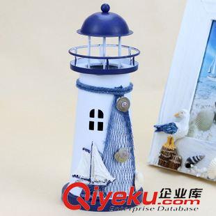 鐵工藝品 新款大中小地中海風(fēng)格閃光海洋燈塔居家擺件 十元地攤百貨批發(fā)