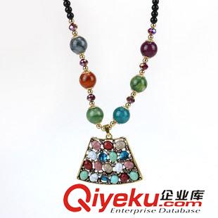 項鏈 女式民族風(fēng)黑色串珠毛衣鏈 長款手工項鏈 十元精品飾品批發(fā)