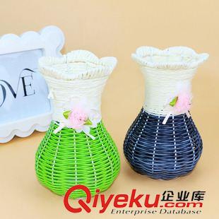 九月新品 新款田園鐵藝藤條小腰花瓶 家居影樓創(chuàng)意桌面花瓶 義烏批發(fā)原始圖片2
