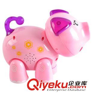 玩具動物類 供應SM249028卡通動物豬 萬向燈光音樂電動玩具 兒童益智創意玩具