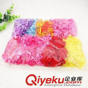2015年10月新品 彩色花邊珍珠發圈 兒童皮筋 發飾 義烏2元 兩元店 二元精品 百貨