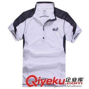 立領T恤 廠家訂制男士短袖立領t恤衫 男式wm撞色拼接廣告衫 文化衫