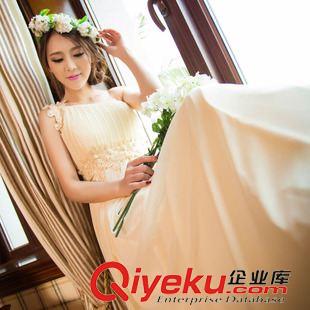 5月2期 2015新款連衣裙甜美氣質(zhì)OL宴會(huì)伴娘結(jié)婚斜肩連衣裙女長裙禮服