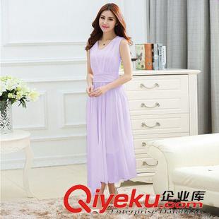 4月2期 實物拍攝春夏季新款大碼女裝沙灘長裙韓版修身氣質(zhì)雪紡連衣裙原始圖片2