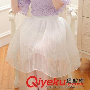半身裙 2015夏百褶歐根紗裙甜 美公主蓬蓬裙高腰半身裙中裙原始圖片3