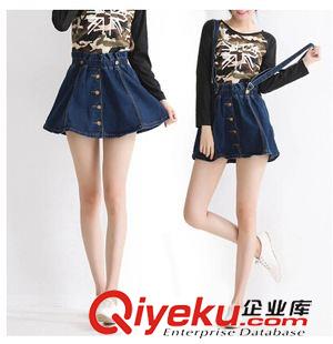半身裙 夏季新款韓版女裝高腰牛仔短裙荷葉邊褶皺 牛仔包臀半身裙