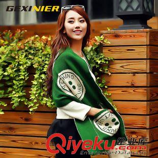 15年秋冬新品 圍巾女韓版冬季毛線圍巾兩用超長大加厚披肩 秋冬天可愛口袋圍脖原始圖片3