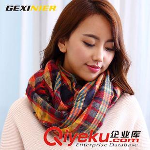 15年秋冬新品 超長格子圍巾女士春秋冬季韓版空調(diào)披肩圍巾兩用韓版圍脖百搭絲巾原始圖片2