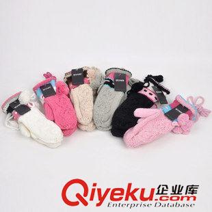 現(xiàn)貨手套 冬季加厚女士保曖毛線半指手套 戶外防寒手套 低價批發(fā)