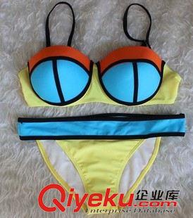 泳衣 2015新款熱銷歐美外貿(mào)女裝速賣通 ebay 敦煌bjn泳衣泳裝拼色