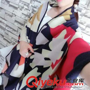 暖冬必備 圍巾披肩 歐洲站2015秋冬新款碎片豹紋撞色花紋時尚羊絨圍巾女士多功能披巾原始圖片2