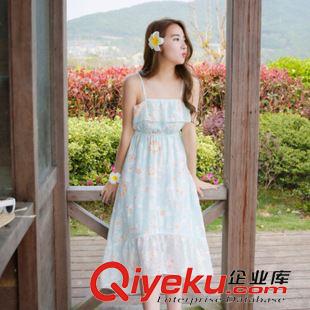 六月上新 2015夏季新款女裝修身荷葉邊裙子兩件套連衣裙夏中長裙雪紡衫套裝