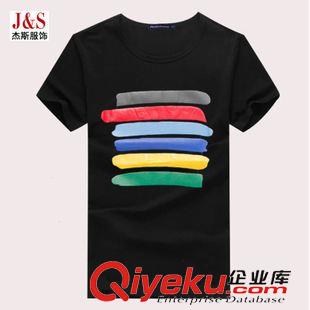 圓領T恤 男裝白色印花短袖t恤韓版定做 青少年夏裝修身半袖體恤潮打底衫原始圖片2