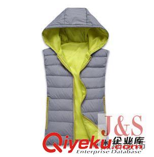 加厚馬甲 秋冬休閑連帽羽絨馬甲定做 gd時(shí)尚薄羽絨馬甲定做多色修身馬甲原始圖片3